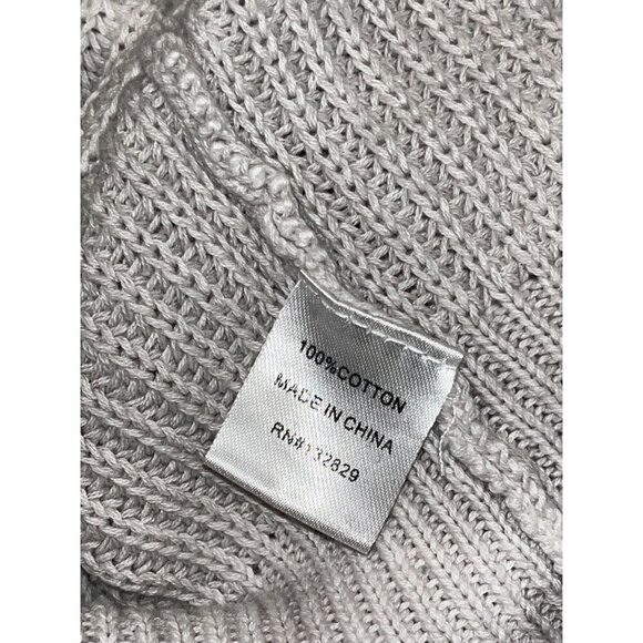 Superdown Ella Distressed Gray Tie-Dye Cropped Knit Sweater Size Medium - Picture 9 of 11